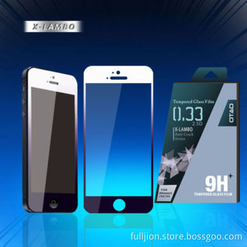 Color tempered-glass screen protector for iPhone 5/5C/5S